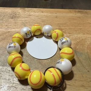 Acrylic bead keychain wristlet